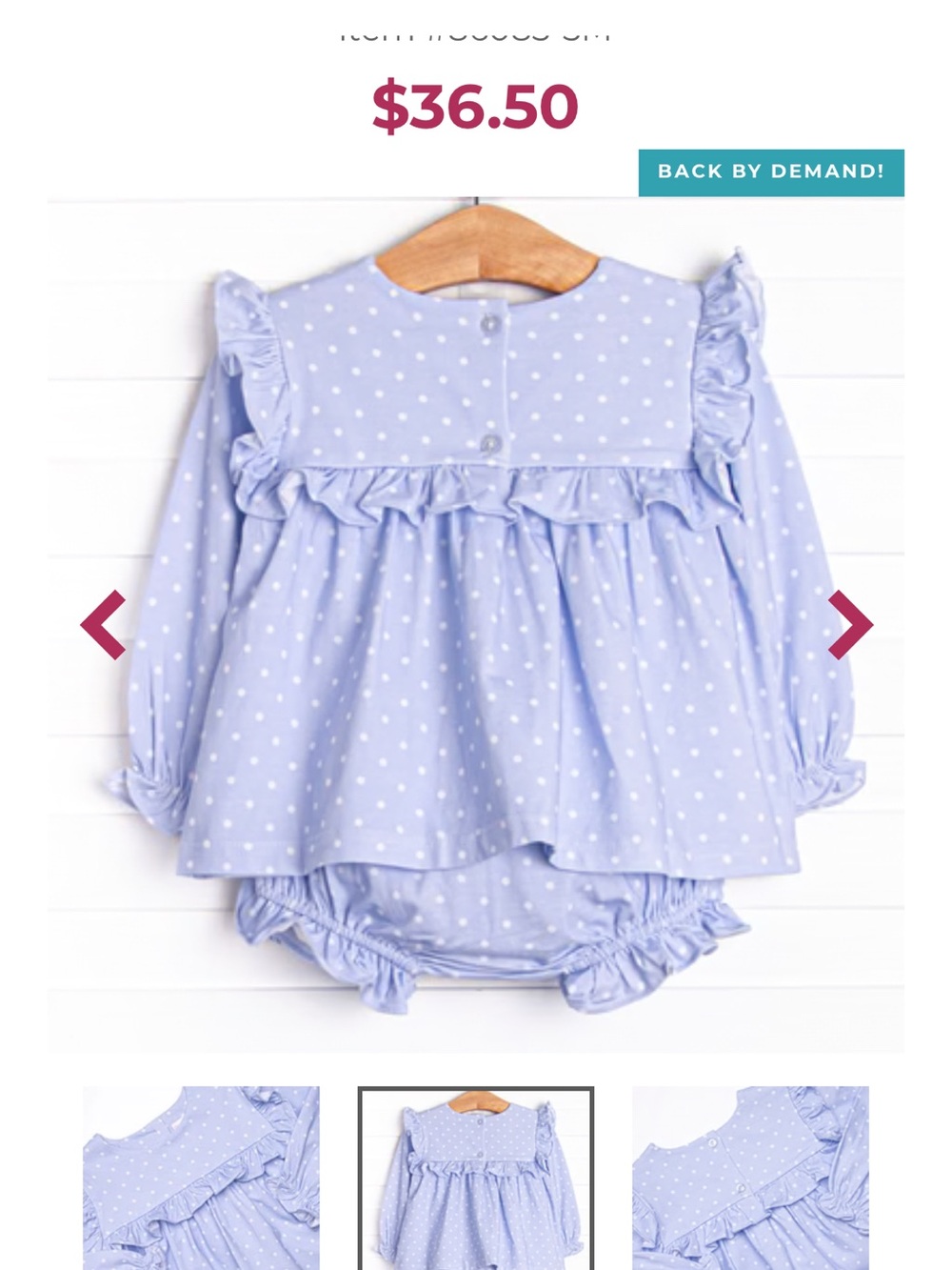 Periwinkle polka dot diaper set